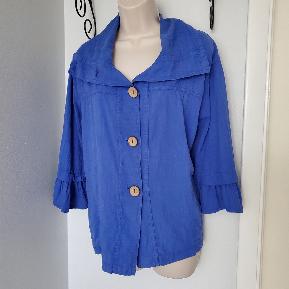 Vtg Sea Breeze of California Blue Oversize Jacket "shacket" - Sz S